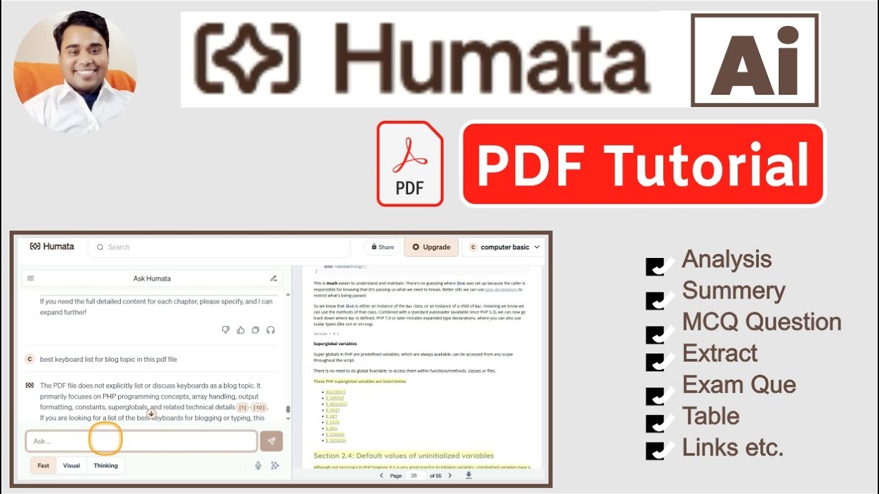 Humata AI PD F Tutorial | PDF Chat AI Tool for Students & Teachers
