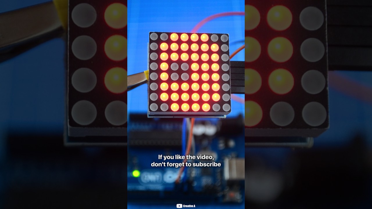 moving eye on dot matrix with Arduino (MAX7219) #arduino #arduinoproject #electronics