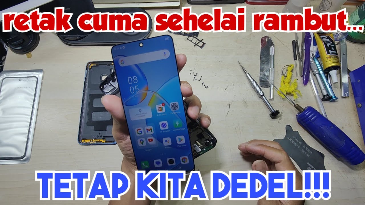 mengganti kaca lcd infinix HOT 12 play