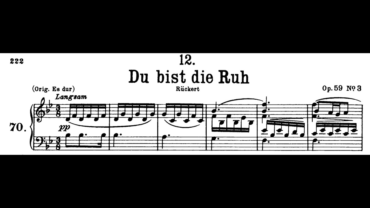 Du bist die Ruh (B-flat major), Franz Schubert, Piano Accompaniment.