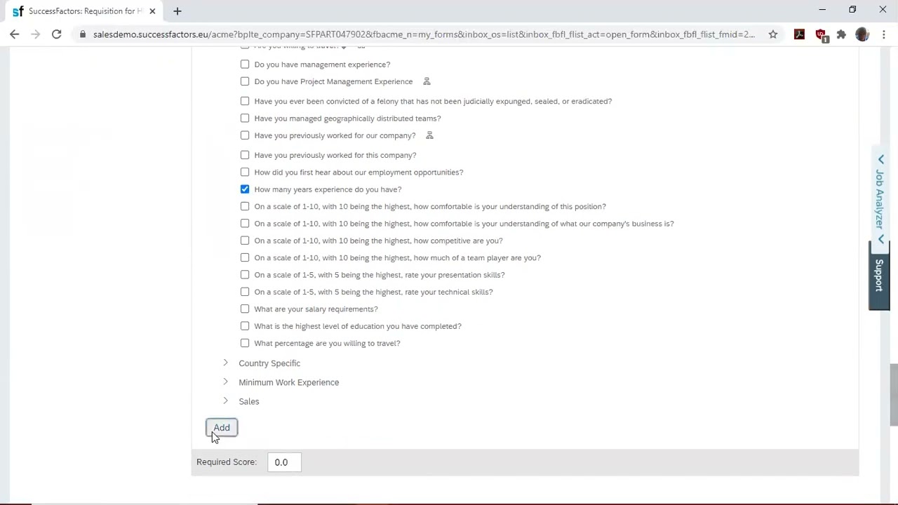 SAP SuccessFactors - Creating a Job Requisition