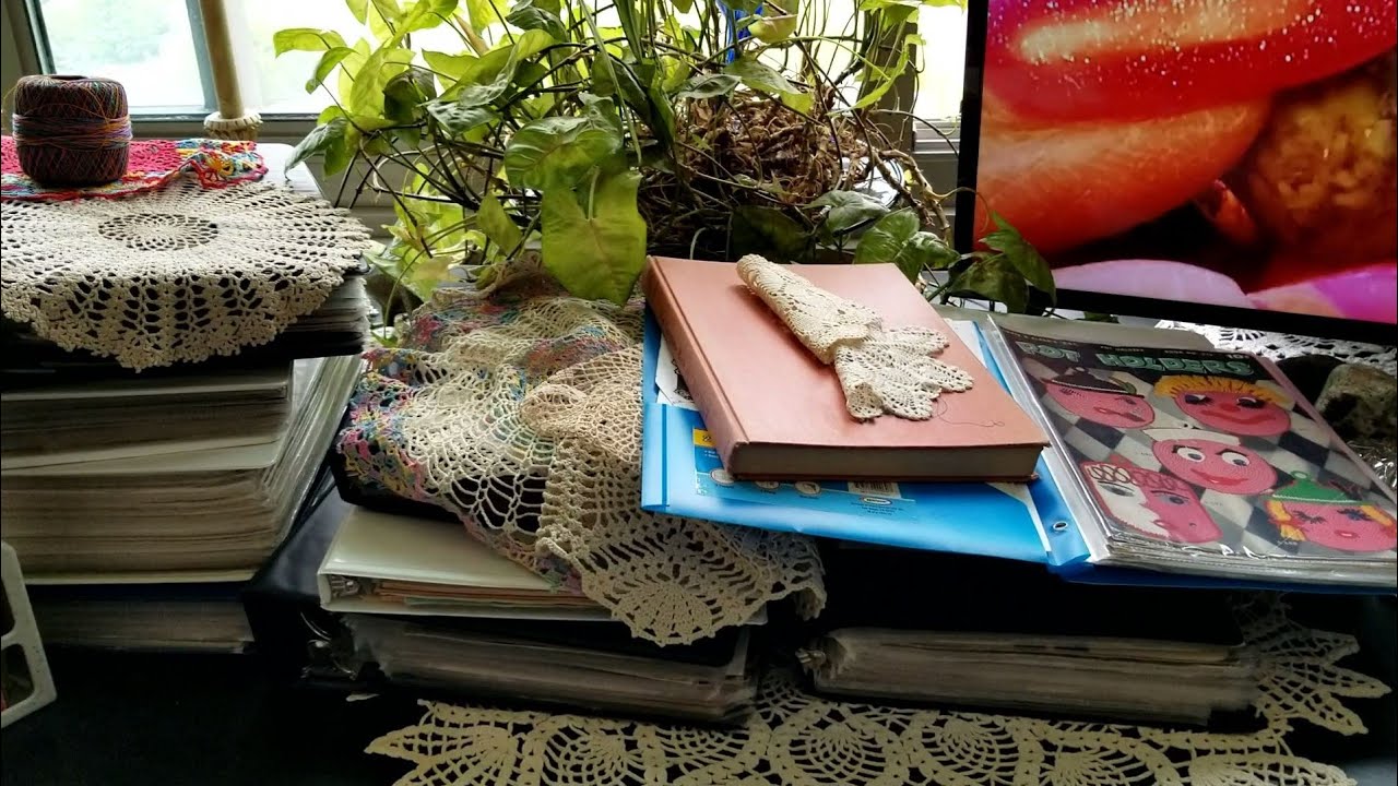 My Huge Crochet Doily Pattern Collection!!  Vintage Crochet Doiley Pattern Books! 5.22.19