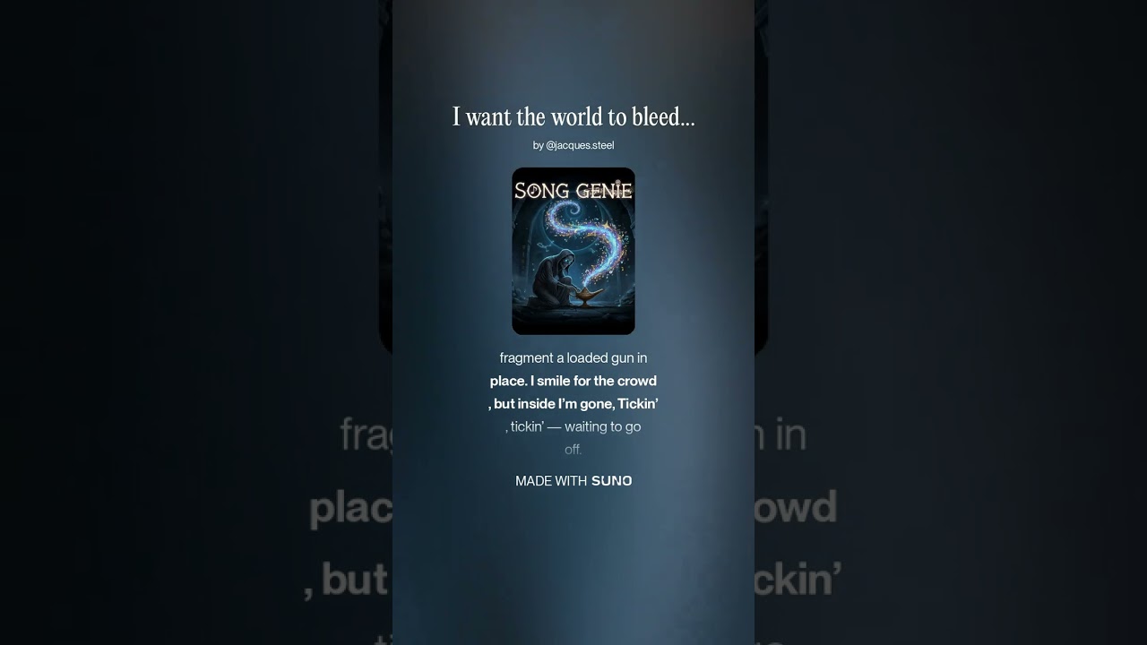 I want the world to bleed like me