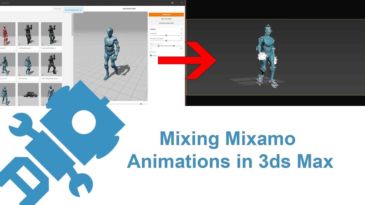 Combine Mixamo Animations in 3ds Max