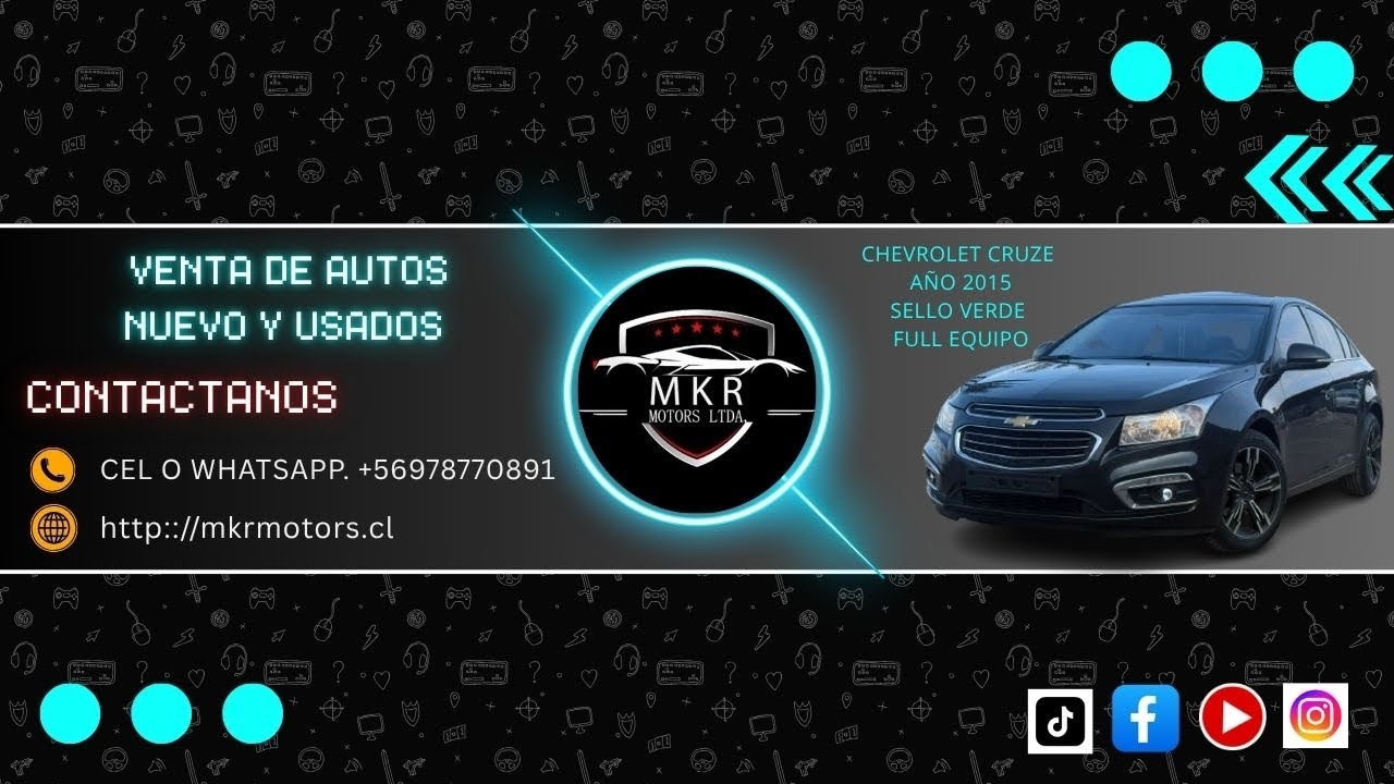 CHEVROLET CRUZE AÑO 2015 SELLO VERDE @autoskashiquique-mkrmotorsltda 