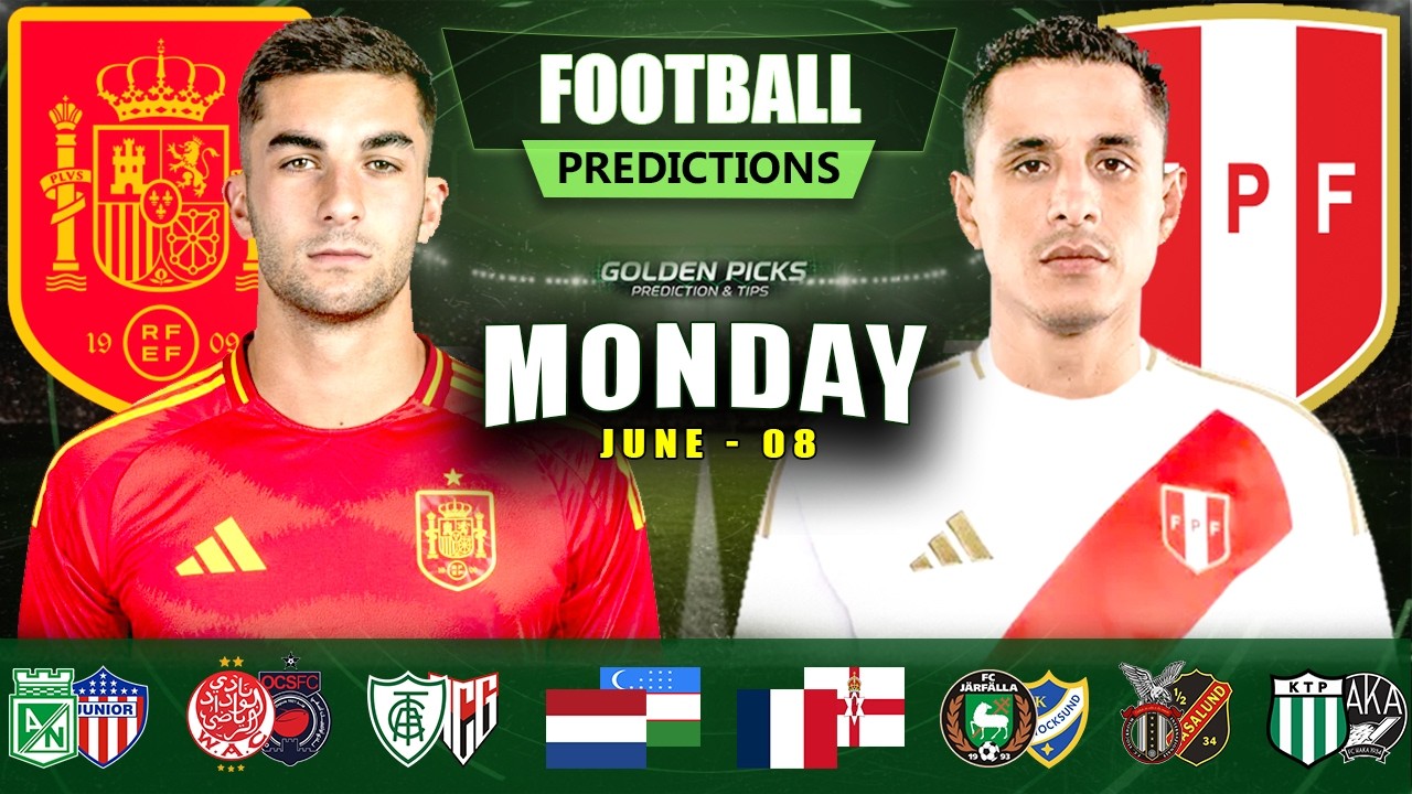 FOOTBALL PREDICTIONS TODAY O8 JUNE (MONDAY) INTERNATIONAL FRIENDLY | GOLDEN PICKS PLUS