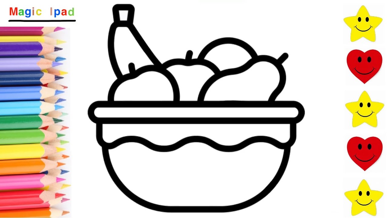 Como dibujar un FRUTERO | dibujos para niños 💓⭐ How to draw a FRUIT PLATTER | drawings for kids