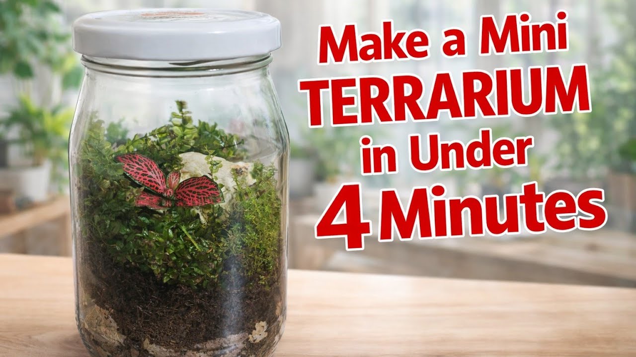 DIY Mini Terrarium | Easy & Fast (Under 4 Minutes!)🌱