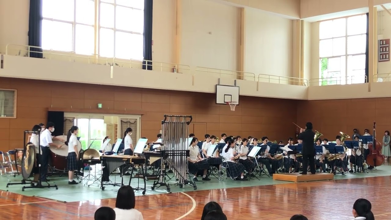 ７月２０日体育館での壮行式　佐世保東翔高校