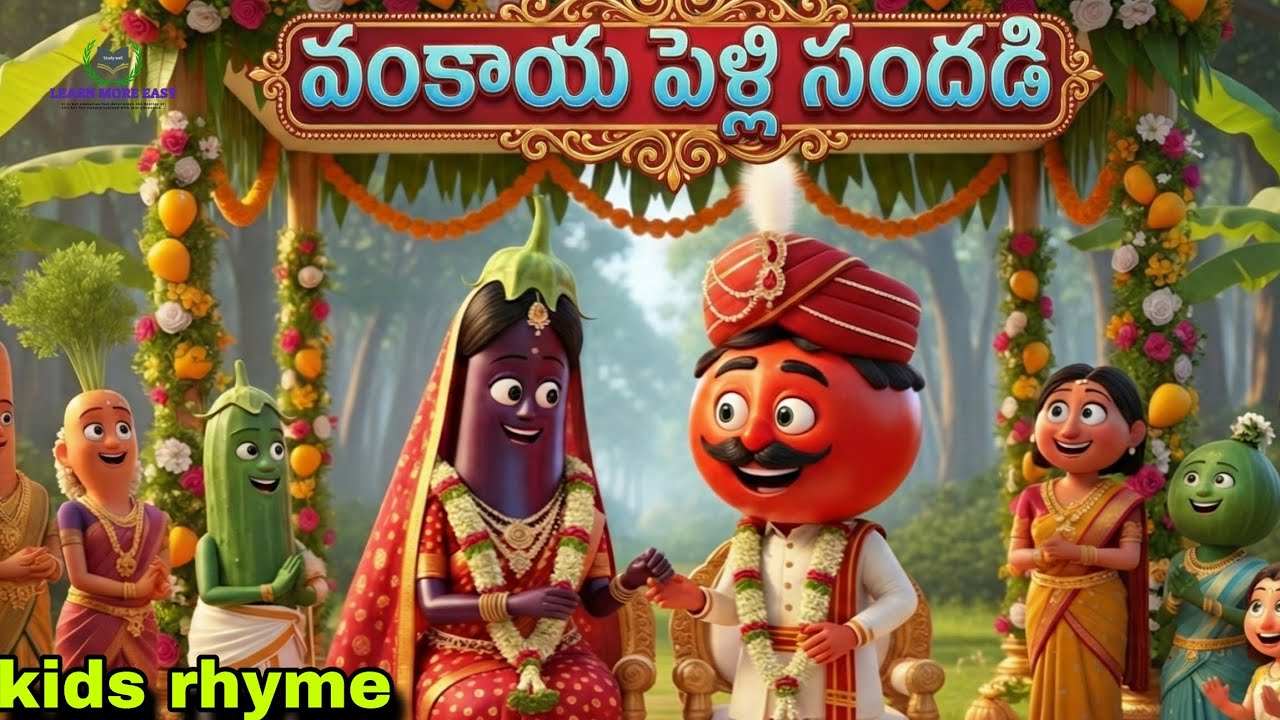 వంకాయ పెళ్లి సందడి| brinjal's marriage | venkaya Pelli Sandadi | nursury rhymes in telugu | rhymes 