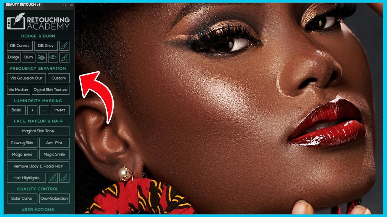 Как сгладить кожу с помощью плагина Photoshop от Retouching Academy | Частотное разделение