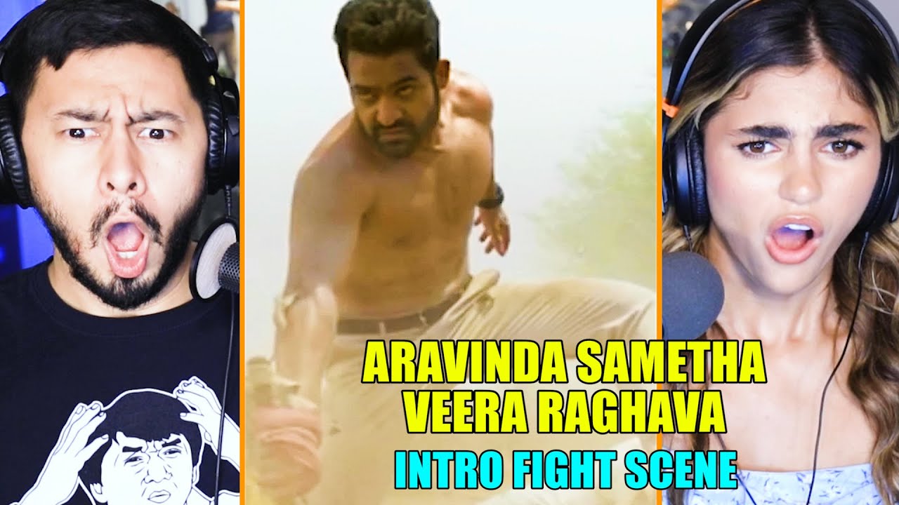 ARAVINDHA SAMETHA | Jr. NTR | Intro Fight Scene Reaction | Jaby Koay & Rayna Vallandingham!