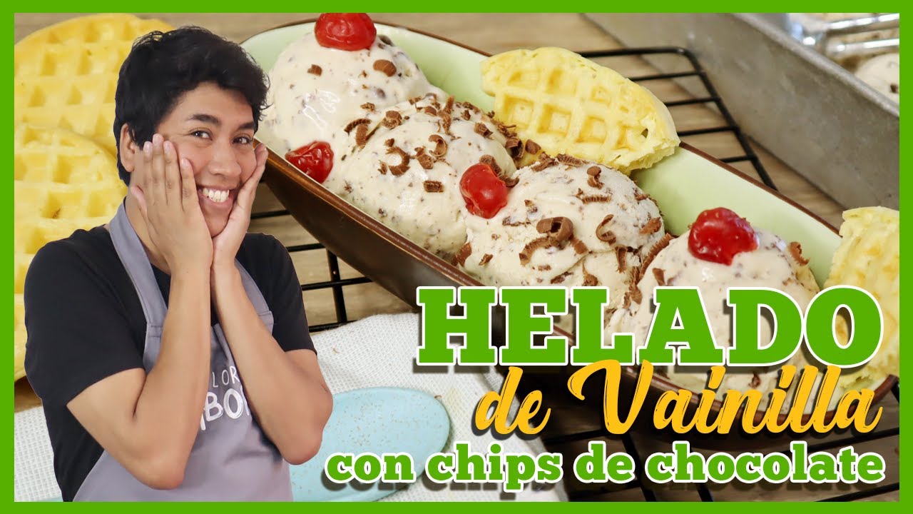 Helado de vainilla con chips de chocolate