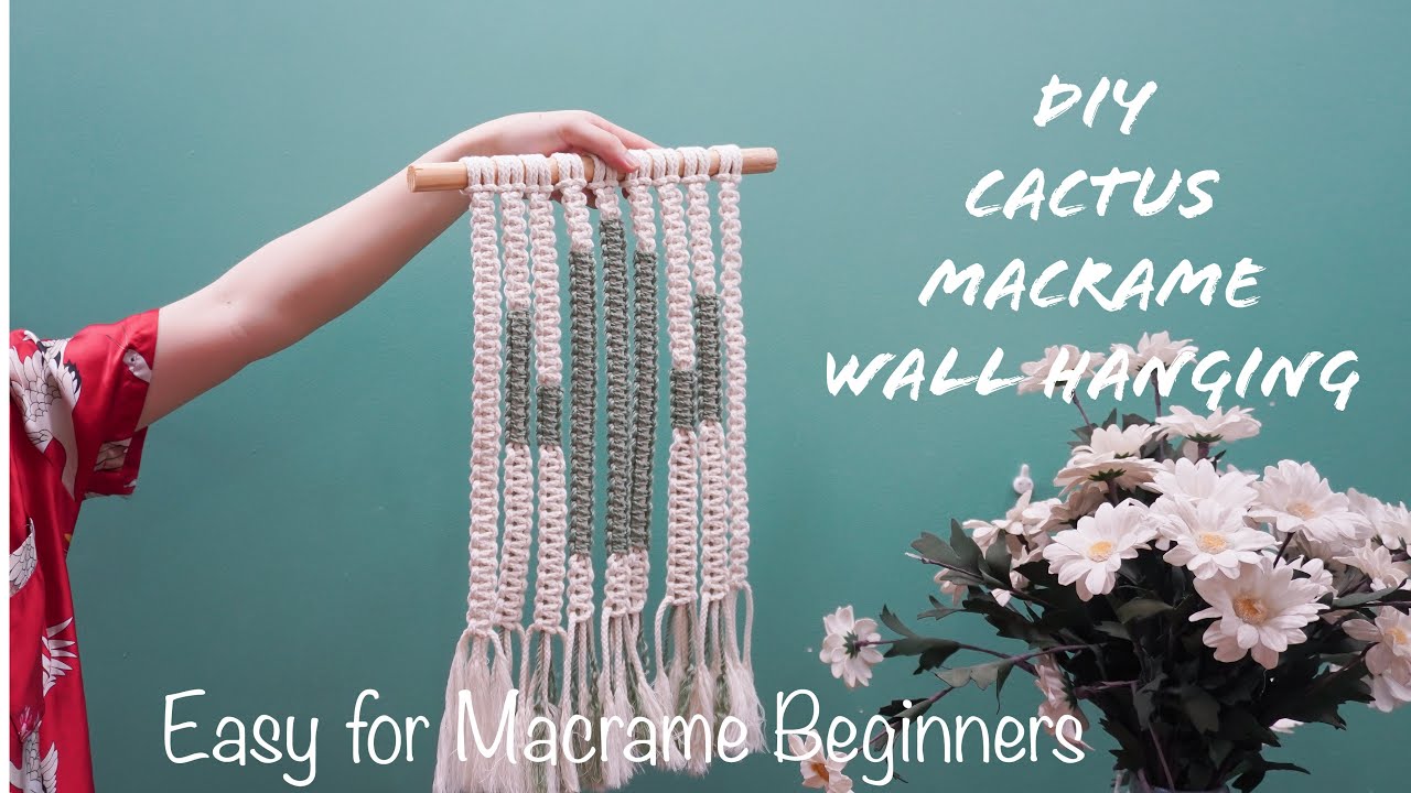 How to make a cactus macrame, easy macrame tutorial for beginners