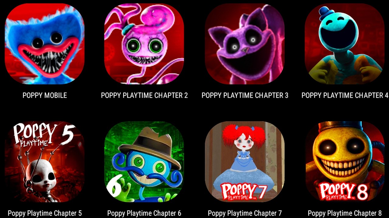 Poppy Playtime Chapter 1, 2, 3, 4, 5, 6, 7, 8 Mobile - Full GAMEPLAY Ending & Bosses!