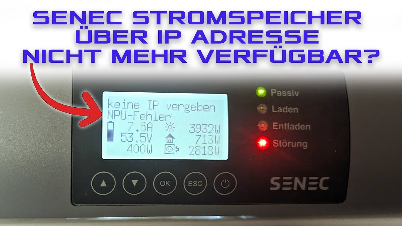 SENEC Stromspeicher über IP Adresse nicht mehr verfügbar? / 09-2023