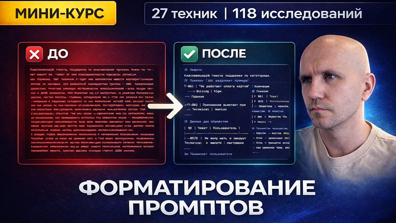 GPT КУРС: форматирование промптов ПО НАУКЕ (27 универсальных техник)