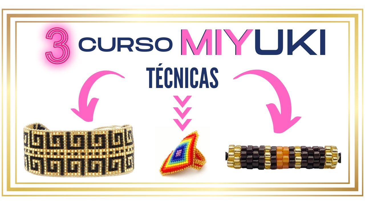 💫CURSO de MIYUKI para PRINCIPIANTES | 3 PUNTADAS en MIYUKI 💗