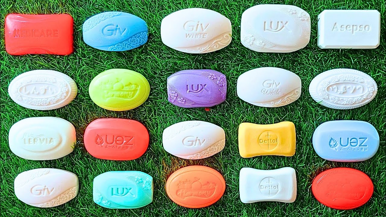 ASMR Soap Carving & Shaving: Colorful Soap Bars on Grass