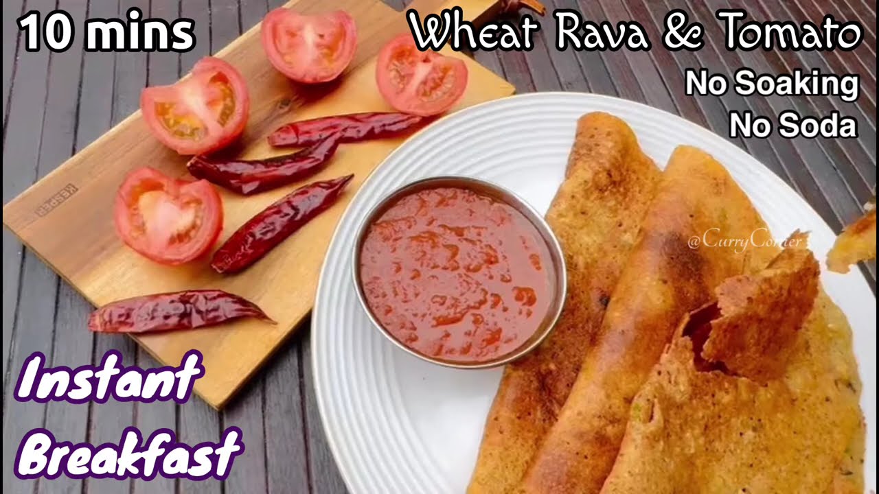Instant Breakfast in 10 mins |Wheat Rava Crispy Breakfast #instantbreakfast