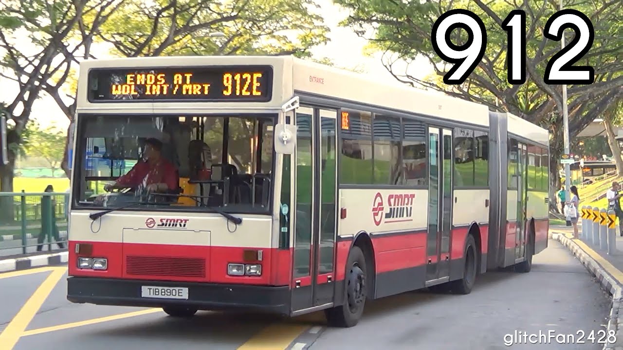 [SMRT] (Retired) Headrest Bendy - TIB890E on Service 912 - Mercedes O405G Hispano Carrocera MKI
