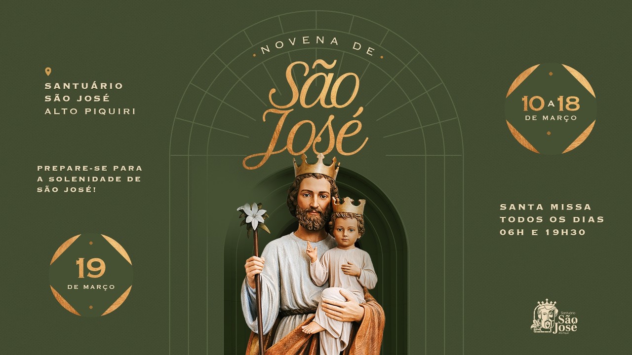 Novena ao Glorioso São José | 2º dia | Padre Mario Sartori -  Quarta-feira 11/03/2026 - 19h30
