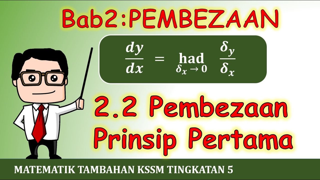 Video 03 Matematik Tambahan KSSM Tingkatan 5 Bab 2 Pembezaan Prinsip Pertama