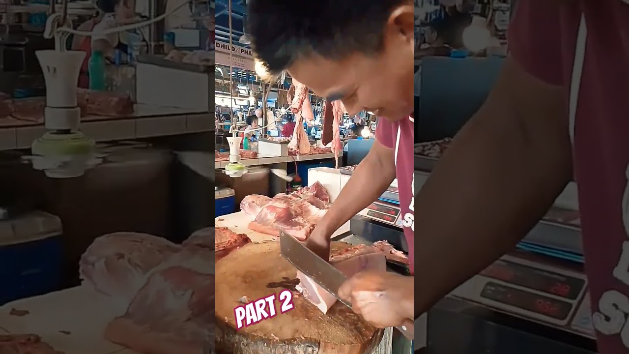 The Filipino butcher's slicing skills are incredible. 🇵🇭 Part 2 
