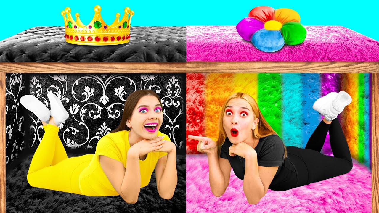 Секретный Домик Под Кроватью | Богатая vs Бедная Война Пранков от BaRaDa Challenge