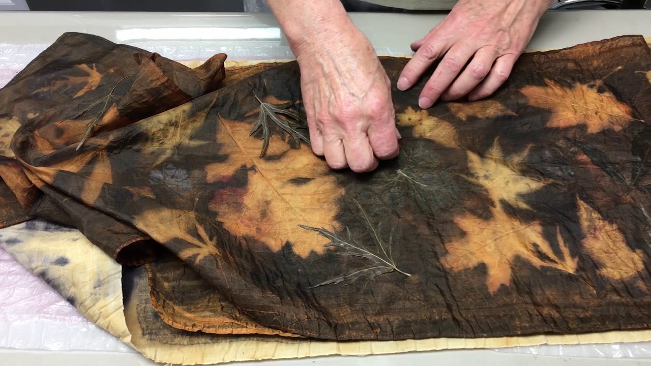 Eco-Dyed and Printed Silk Scarves
