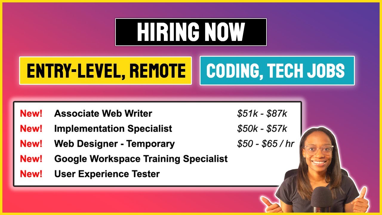 Hiring Now - Entry-Level, Remote - Coding, Tech Jobs | 4.16.2023 Stream