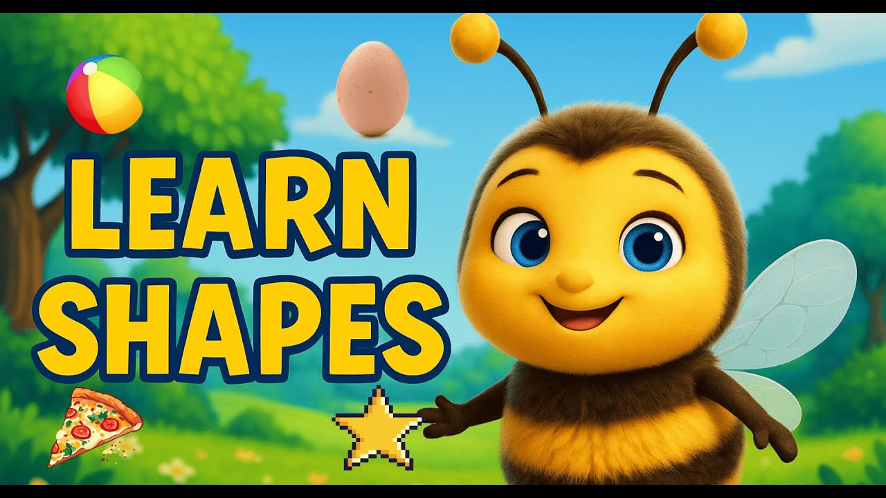 Shapes All Around – with Buzzy the Bee 🐝 | Learn Shapes for Kids | Fun Preschool Learning Video
