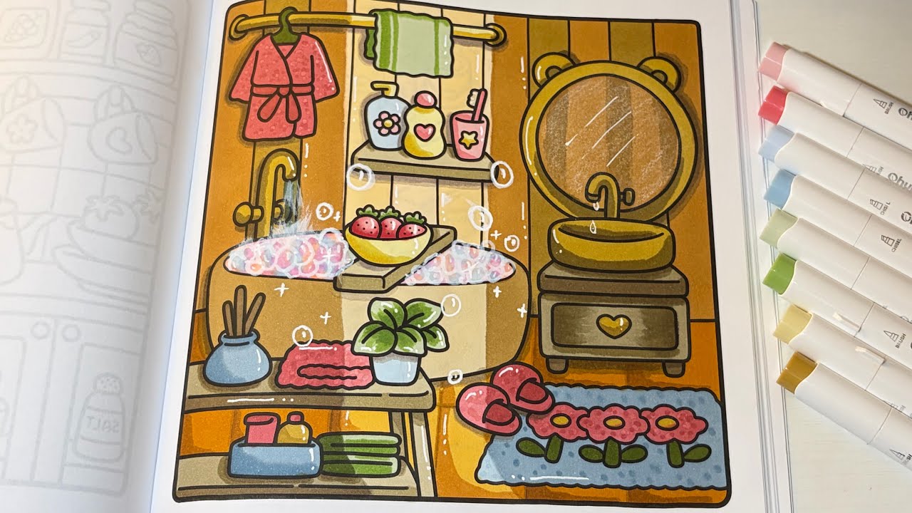  Warm Bubble Bath 🛁🫧Color With Me | Little Corner by Coco Wyo | Ohuhu Markers