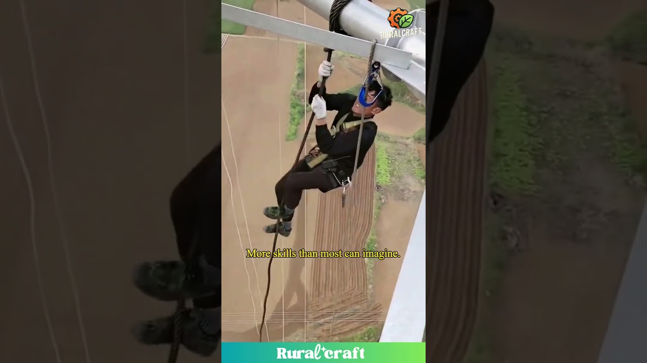 High-Altitude Rope Climbing #highwork #ropeclimbing #skills