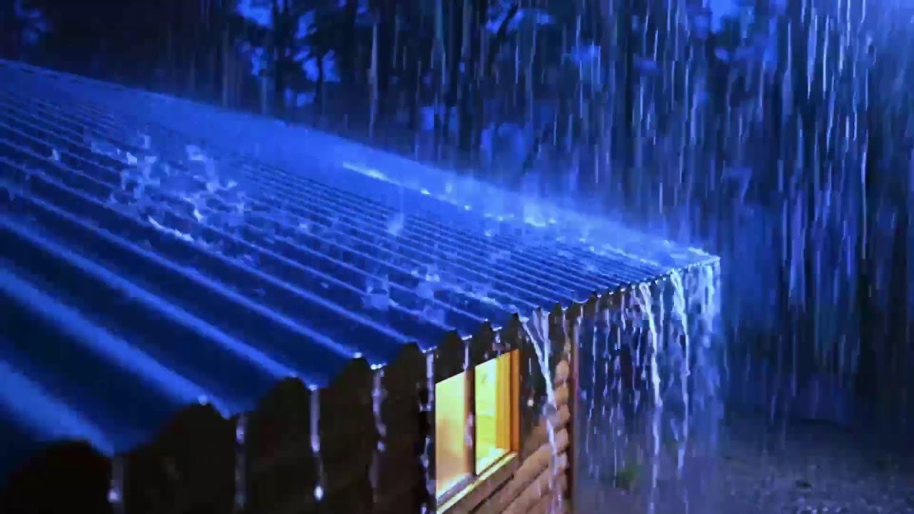 Aesthetic Cozy Rain on Tin Roof at Night | Heavy Rain ASMR Ambience for Calm Deep Sleep 379