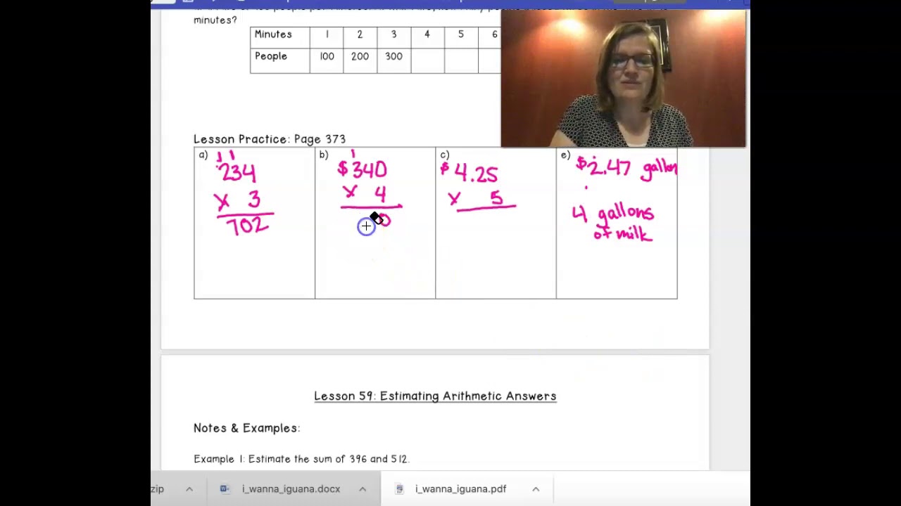 4 Saxon Lesson 58: Practice Set