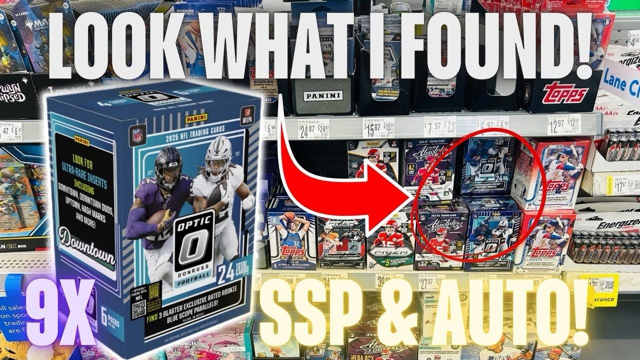 🚨FOUND THE RAREST RETAIL SPORTS CARDS!😱2025 OPTIC 🏈 BLASTER (WALMART)! LAST YEAR FOR DOWNTOWNS!