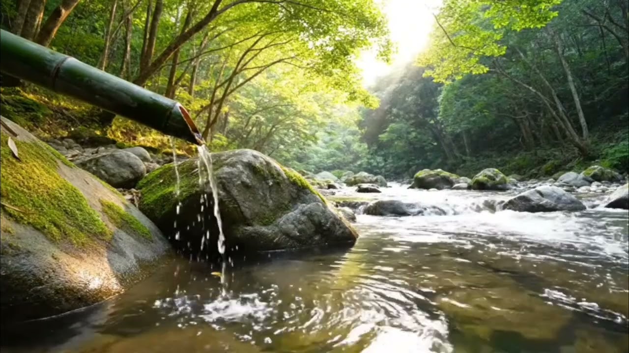 BAMBOO WATER SOUND FOR TOTAL RELAXATION || MEDITATION, SLEEP, AND STRESS RELIEF