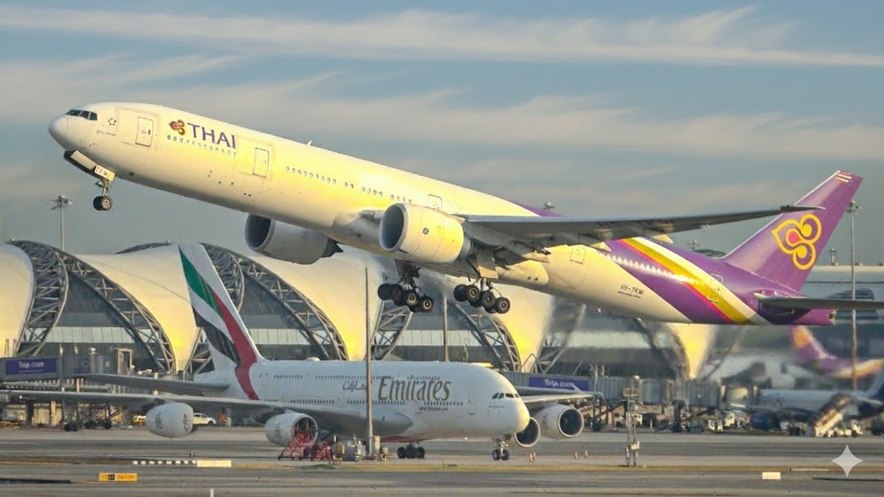 ✈️🇹🇭1 HOUR of STUNNING TAKEOFF's & LANDING's in BANGKOK SUVARNABHUMI INT'L AIRPORT [BKK/VTBS]