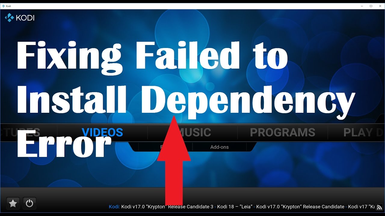 Fixing Fail to install dependency error in Kodi