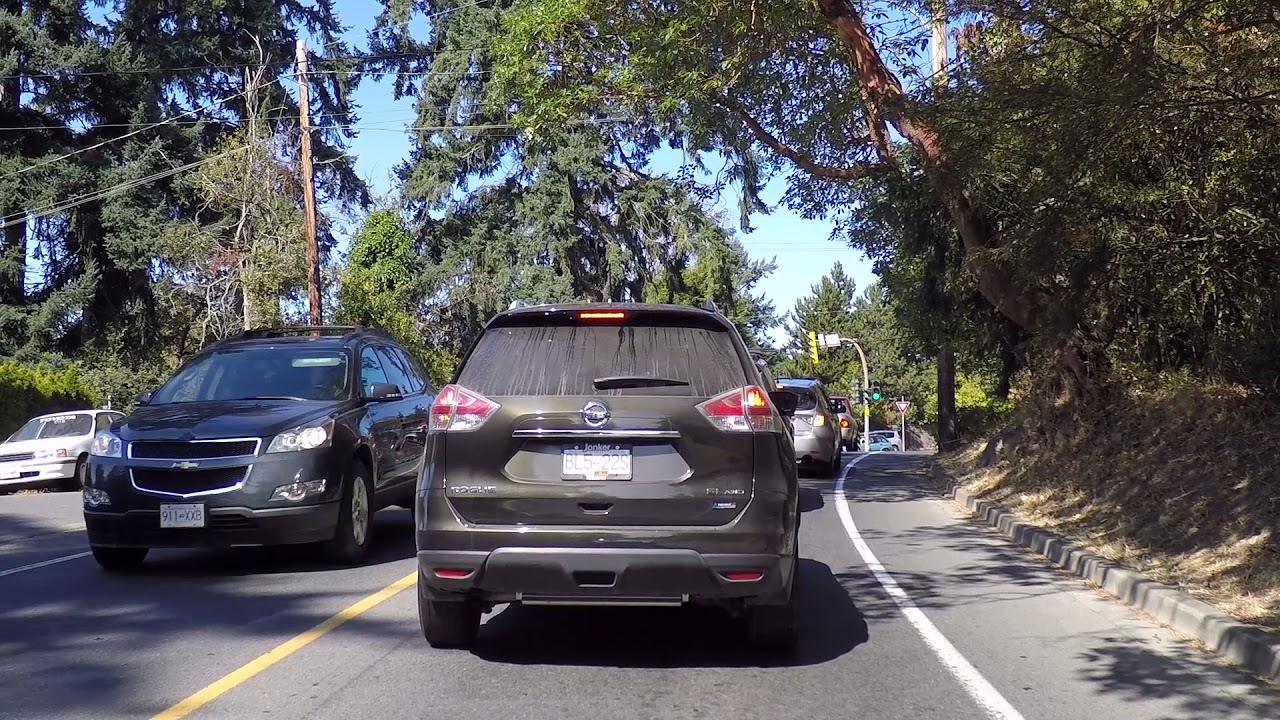 Driving in Saanich BC Canada - Greater Victoria Area - Municipality - Vancouver Island