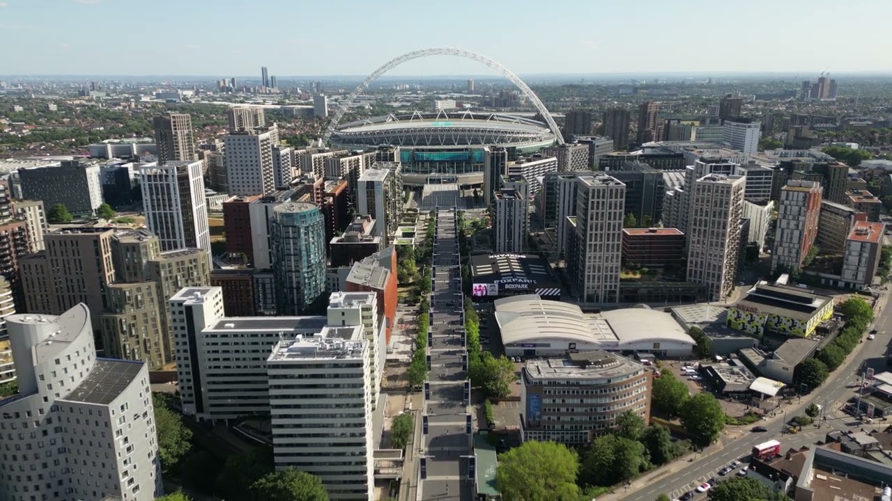 Wembley, London from Above - 4K Drone Footage