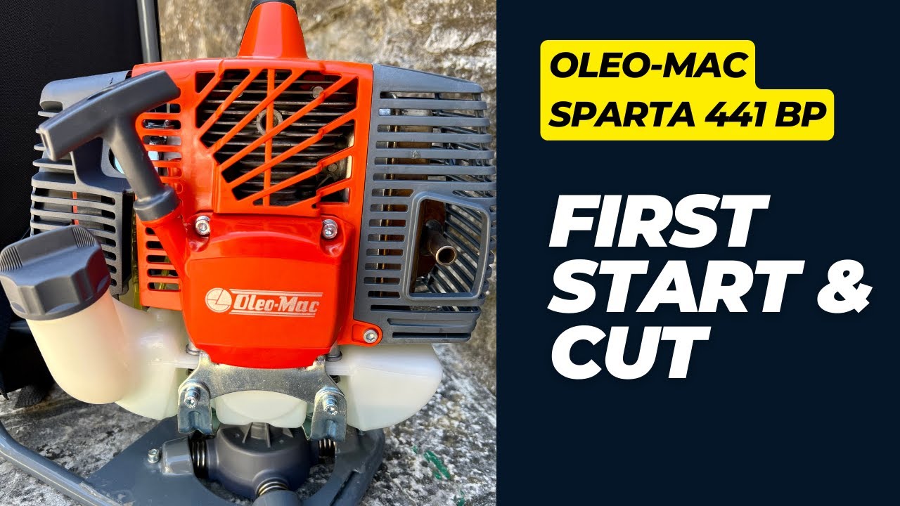 Oleo-Mac Sparta 441BP First start & Cut [Backpack Brushcutter]