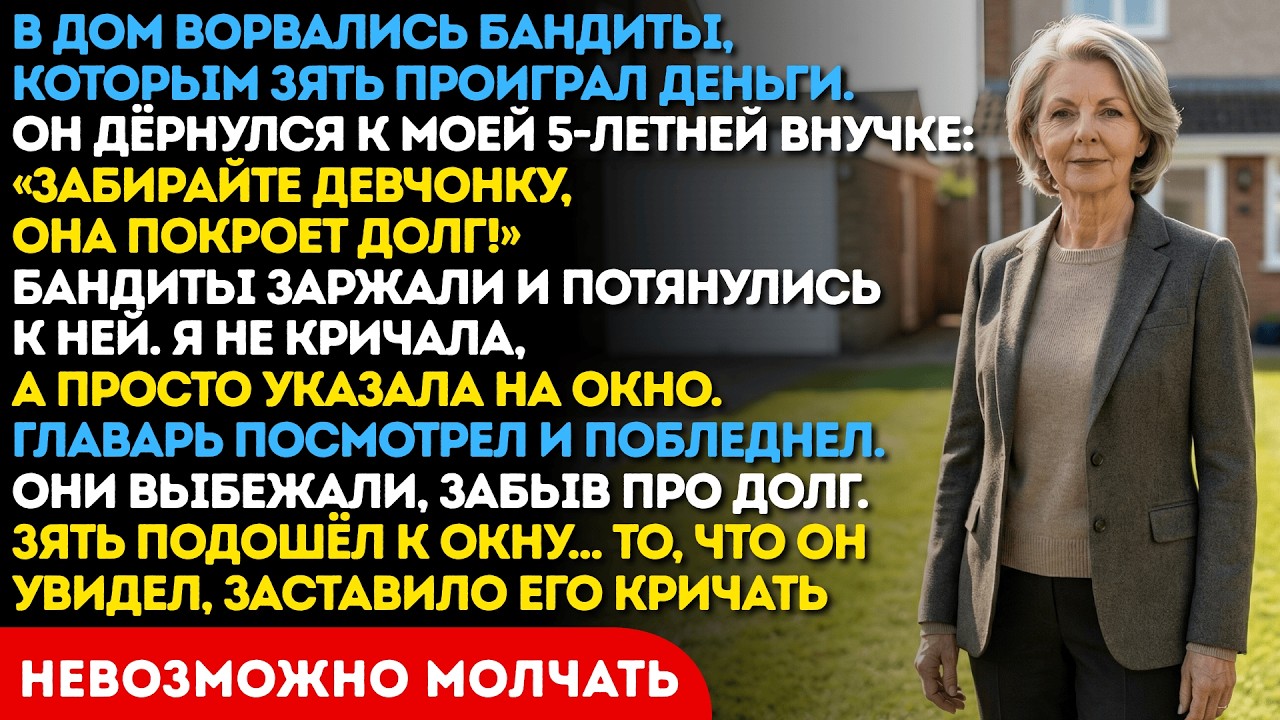 «Забирайте мою дочку в счет долга!» — орал зять. Я молча открыла окно. Увидев, КТО там, они побелели