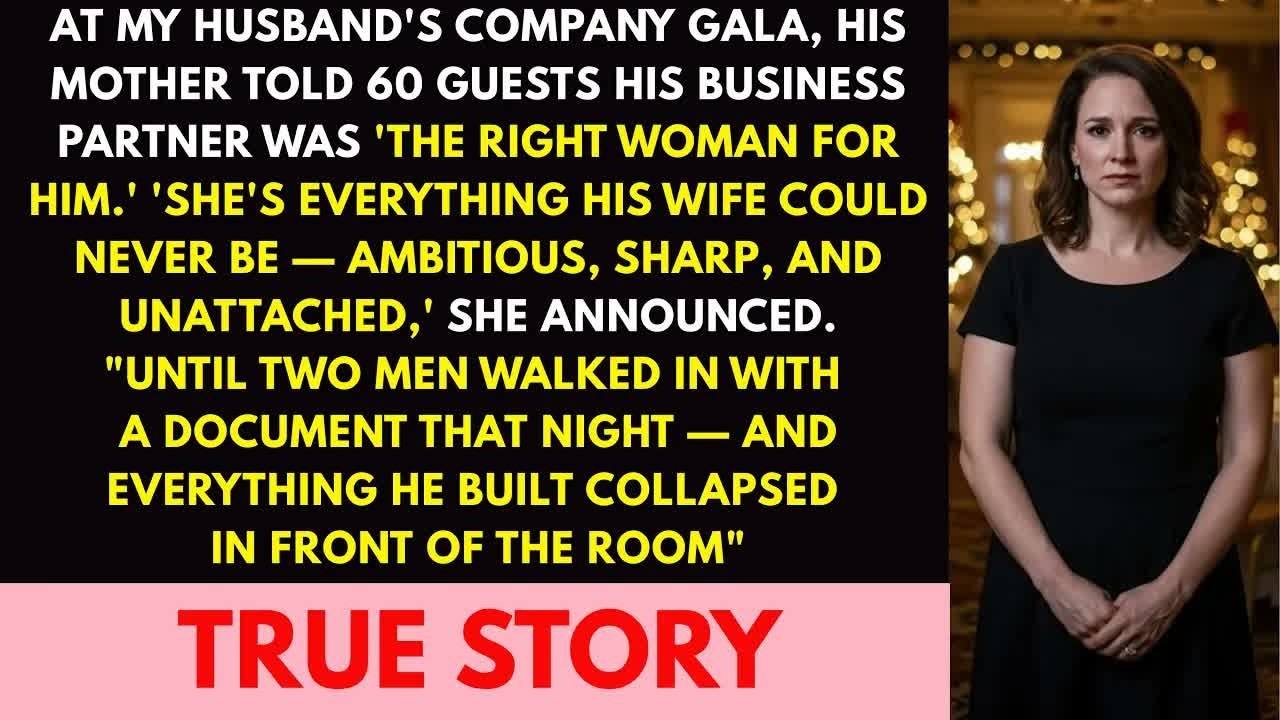 At My Husband's Company Gala, His Mother Announced His Business Partner Was 