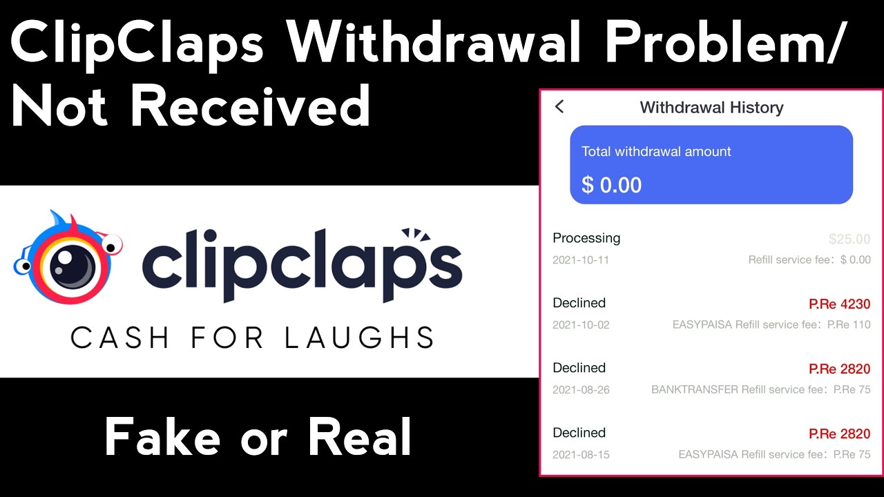 Clipclaps Withdrawal Decline Problem | Clipclaps Withdrawal Not Received