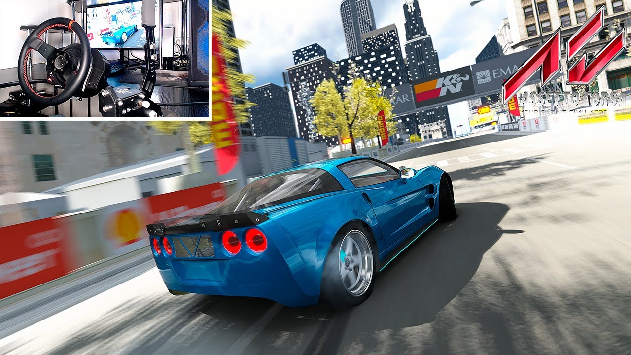 DRIFT Assetto Corsa 990 bhp Chevrolet Corvette C6 Thrustmaster T300RS