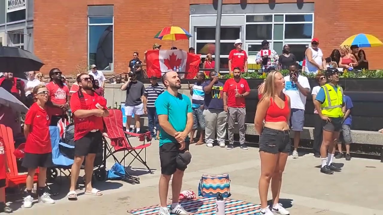 Canada vs South Africa Canadian National Anthem at Garden Square Brampton 