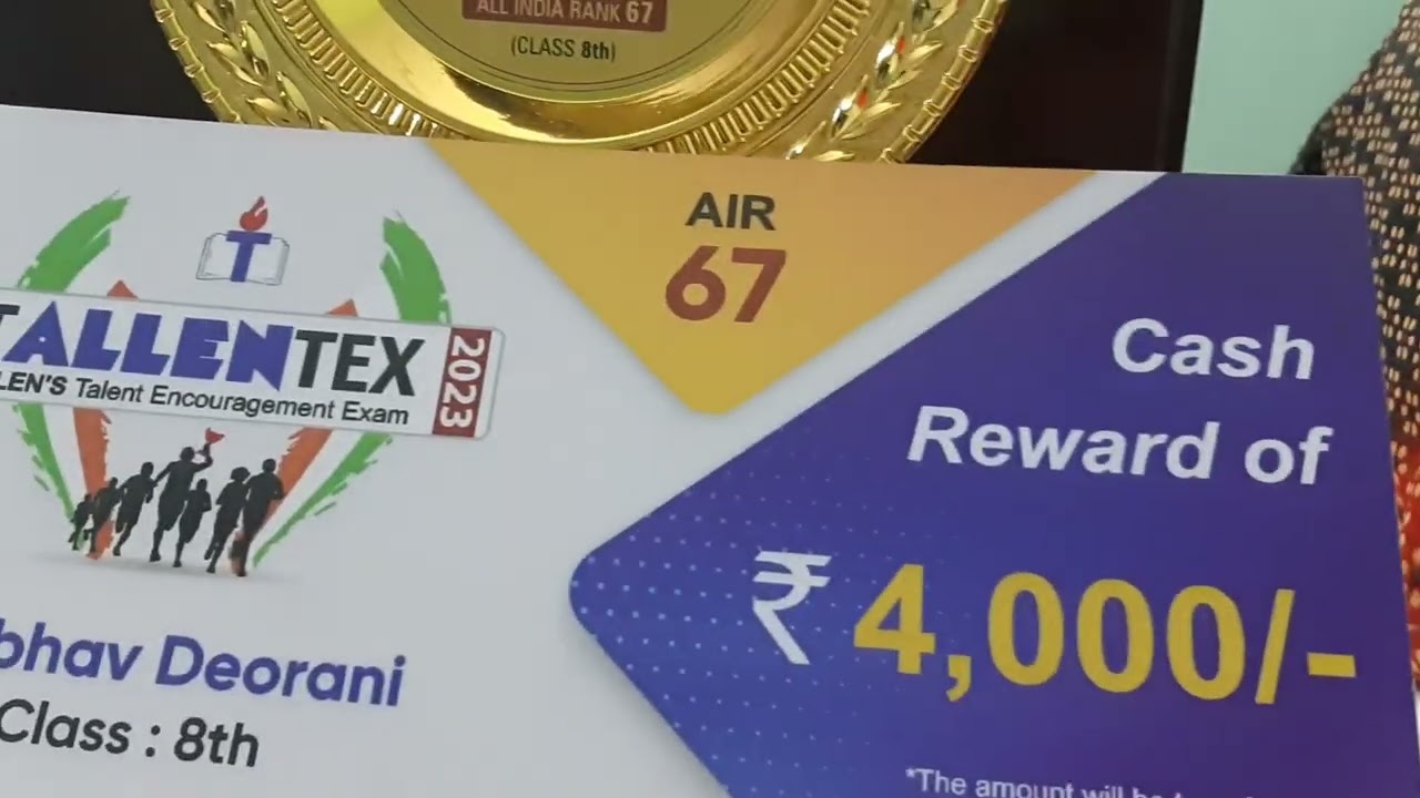 Tallentex Cash award and Trophy 🏆 (AIR 67) 2023 || Tallentex Award|| Tallentex 2023 #allen