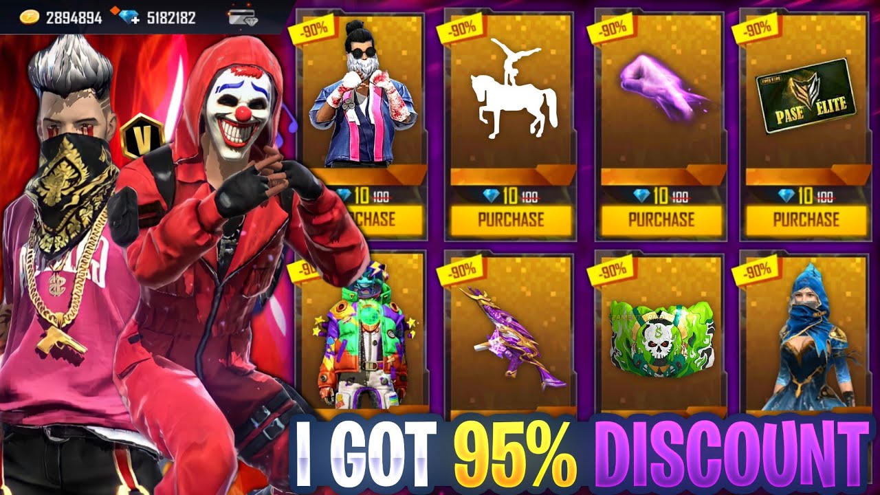 I Got 95% Discount In Mega Mystery Shop Event I Got Rare Gun Skins & Red Angelic Pant Free Fire